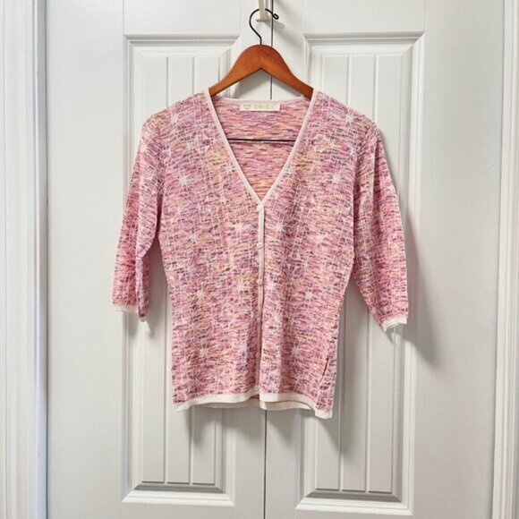 Vintage Camela Geometric Sunset Cardigan Pink - Picture 2 of 11
